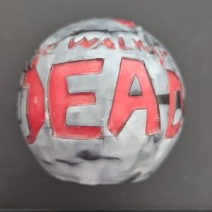 Walking Dead–Inspired Horror Drip Candle – Gray Black Red “WALKING DEAD” Sphere